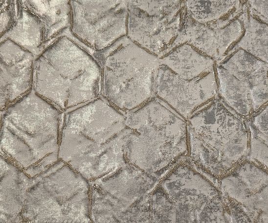 Fabric with a honeycomb quilted texture in champagne