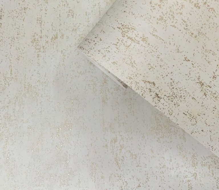 Textured wallpaper with a mottled gold fleck finish