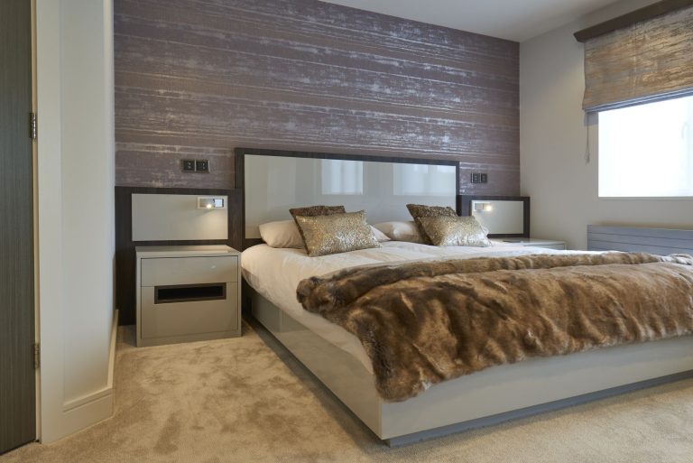 Blinds and curtains combined at a bedroom window